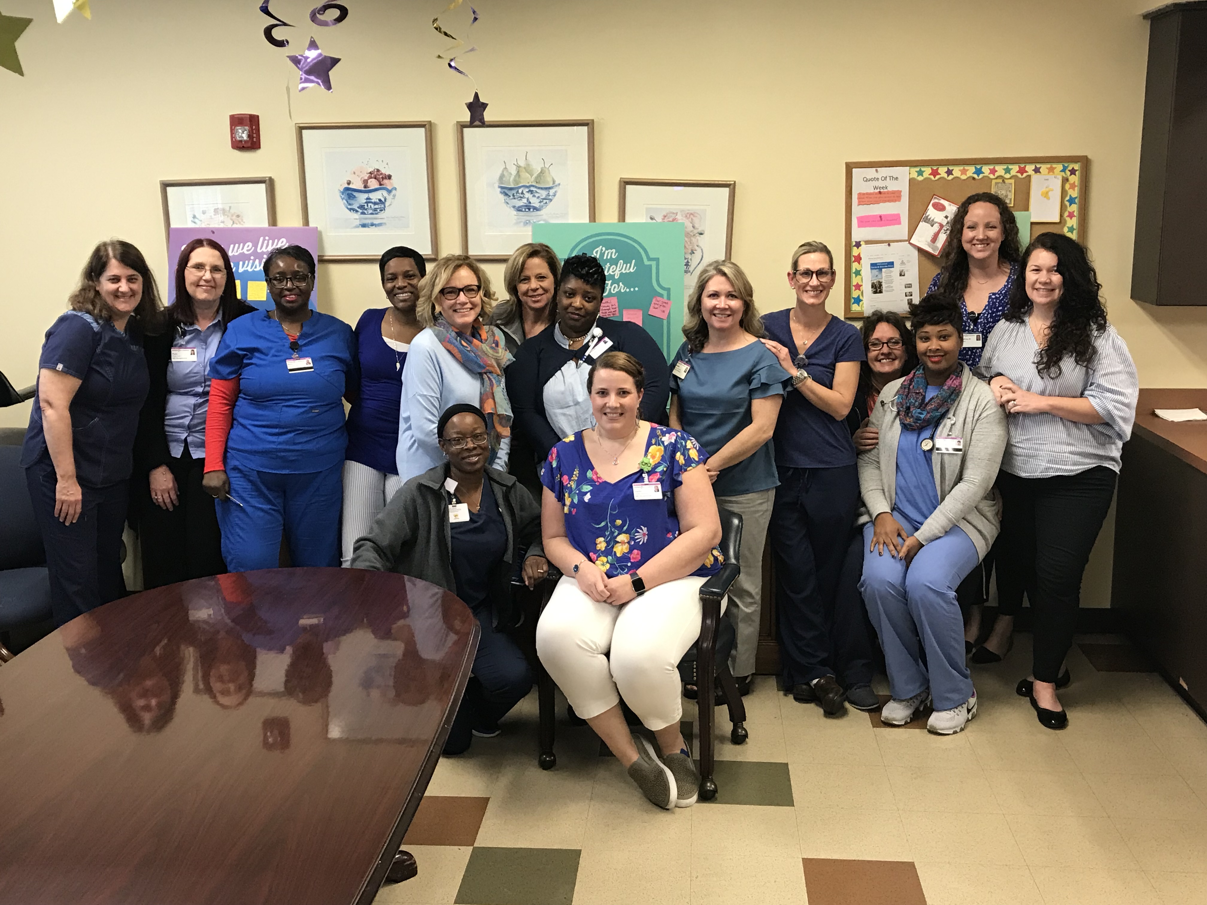 Roper St. Francis Healthcare teammates dress in blue for colon cancer awareness Roper St Francis